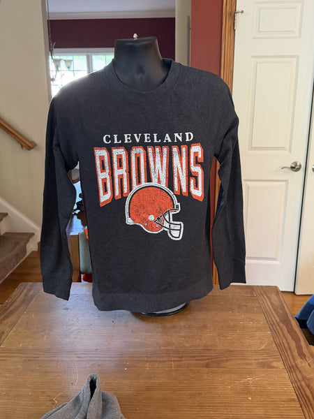 CLEVELAND BROWNS Mens Long Sleeve Crewneck Sweatshirt Shirt NFL BRAND NEW