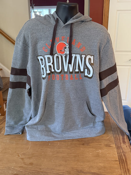 CLEVELAND BROWNS Mens Gray Pullover Hoodie Medium NFL Team Apparel
