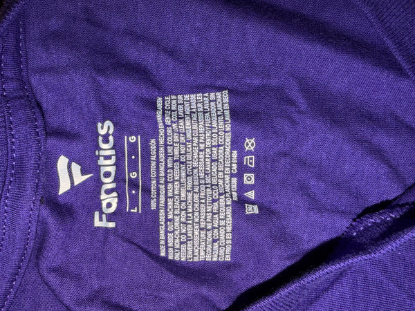 CHARLOTTE HORNETS Fanatics Purple Graphic T-Shirt Size Large