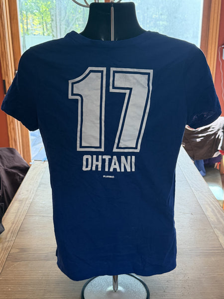 Los Angeles Dodgers Ohtani #17 Women's V-Neck T-Shirt Medium