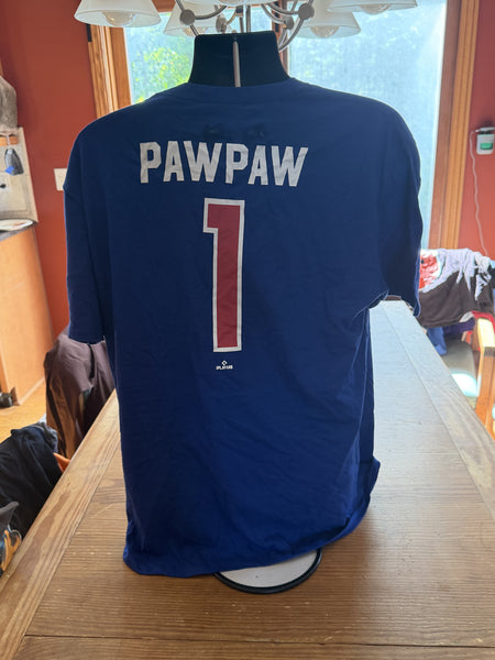 Fanatics Atlanta Braves Pawpaw #1 Blue T-Shirt Size XL